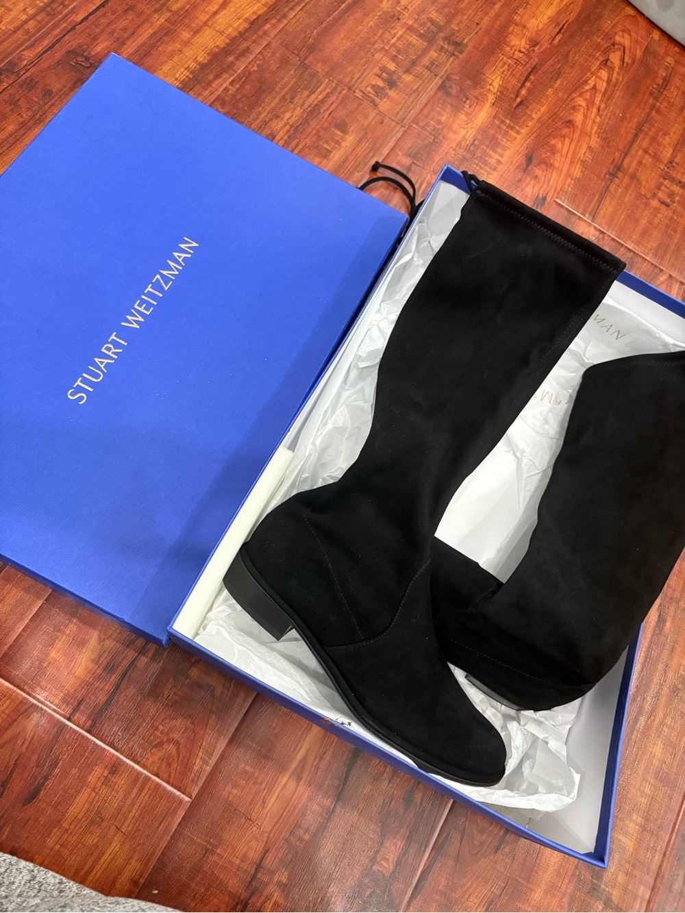 Stuart Weitzman Black Suede Knee-High Boots size 5.5